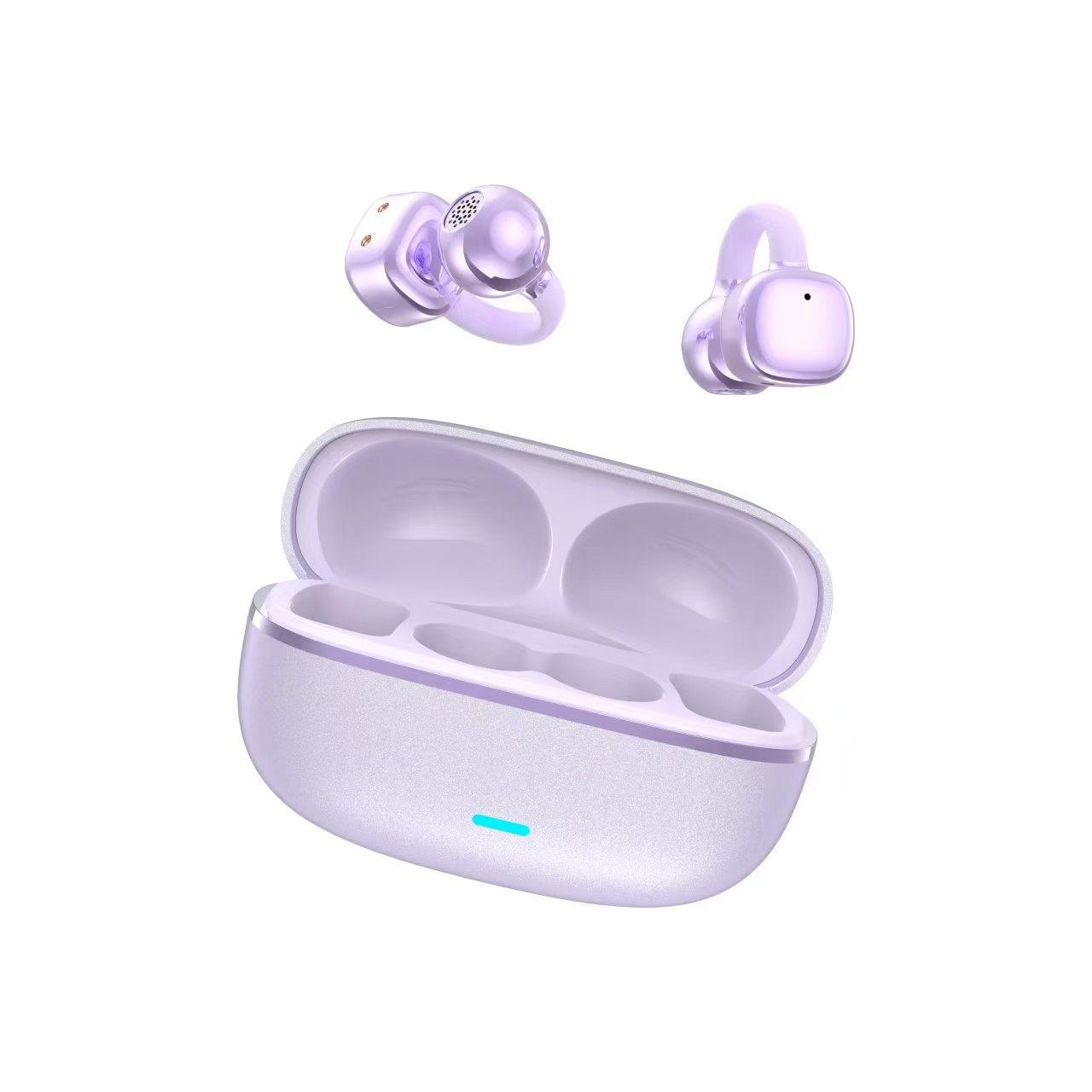 

AI Translation Bluetooth 5.3 Clip-on OWS Design Earphones Panoramic Sound Effect Earphones Comfortable to Wear Waterproof Sports Earbuds Regular Style светло-фиолетовый