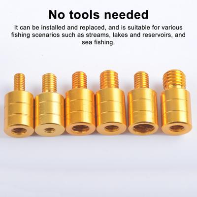 Fishing Landing Net Head Connector 6/8/10/12MM Screw Quick Release Dip Net Rod Adapter Metal Converter Fitting Fishing Accessories