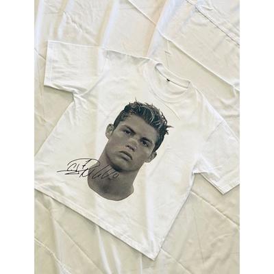 Κλασικό T-shirt C Ronaldo Μεγάλο Πρόσωπο Άνδρες Γυναίκες Oversized Y2k Street Κοντομάνικο Βαμβακερό Βαρέως Τύπου Υψηλής Ποιότητας Γυναικεία Ανδρικά Ρούχα