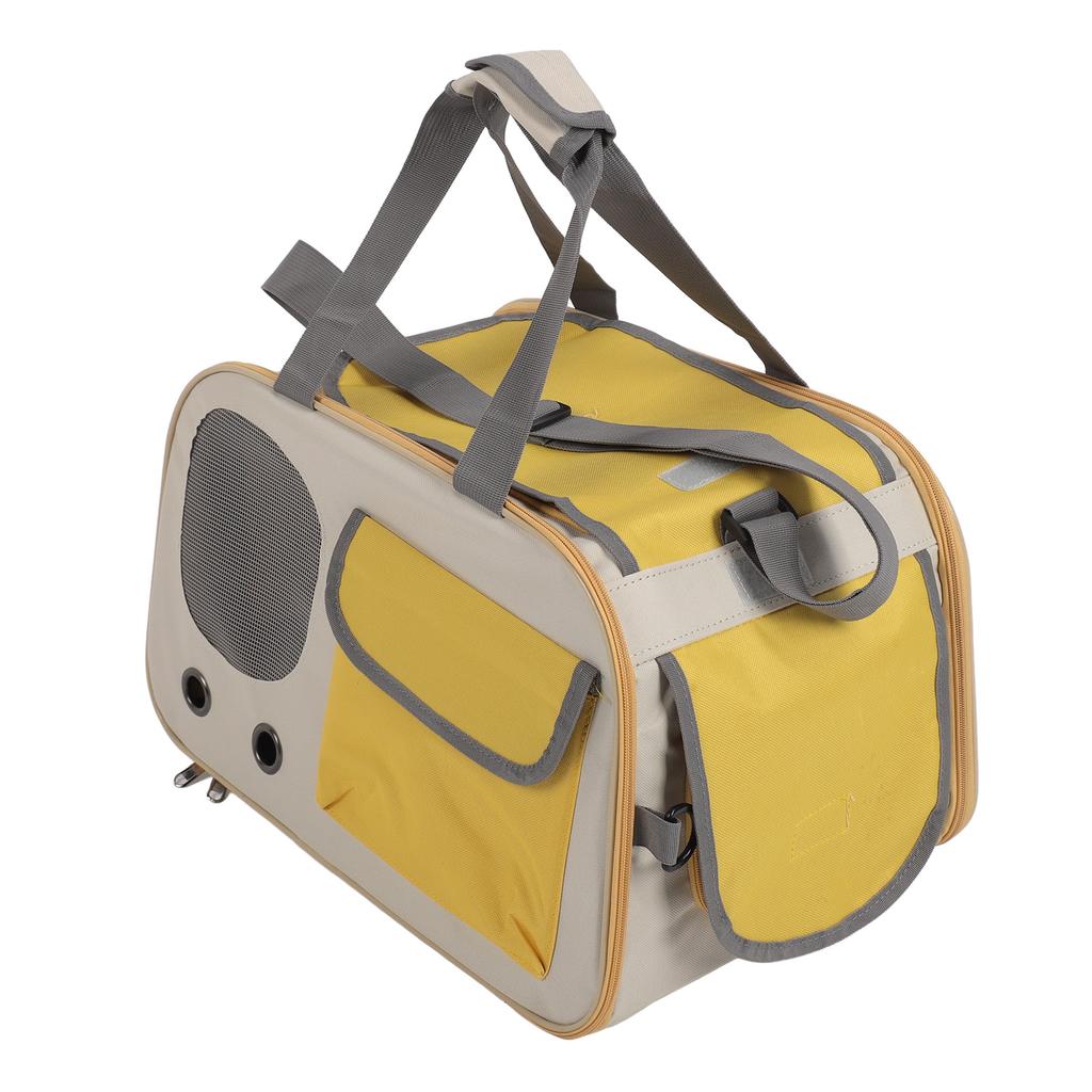 Pet Carrier Bag Brthable Foldable Oxford Cloth Steel Wire Frame Cat Travel Handbag with   Strap for Outdoor