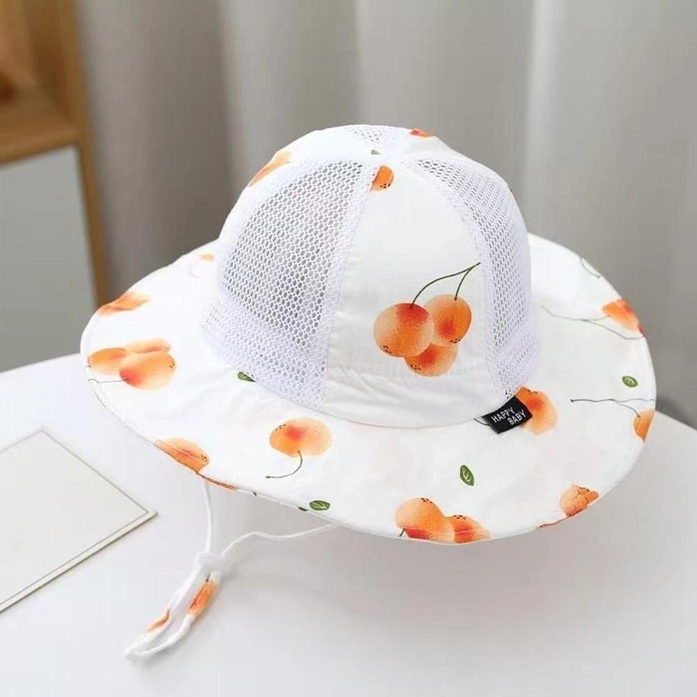 Thin Children Sun Hat Fruit Print Sun Protection Hat Fashion Bucket Hat  for Baby Boys Girls
