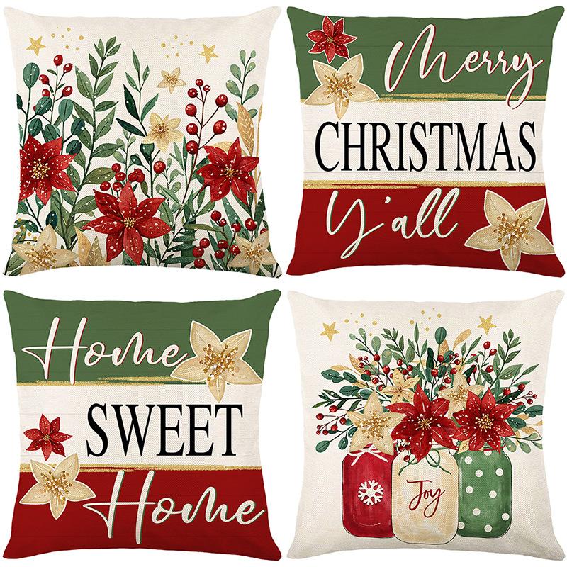 1/4Pcs Christmas Pillowcases: Santa, Snowmen & Christmas Trees Designs
