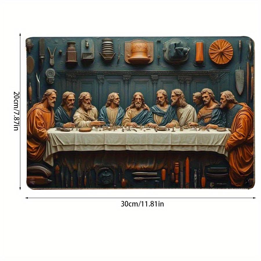 

2d Flat 30*20cm, Religious Themed Wooden Wall Art, The Last Supper Scene with, Ideal for Christian Inspired Decor, for Home, Kitchen, Garden, Bedroom. 30*20cm