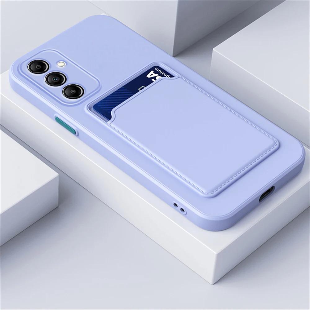 Card Holder Silicone Phone Case For Samsung Galaxy A55 A35 A54 A34 A25 A15 A54 A16 A26 A36 A56 A05S 4G 5G 5 G Shockproof Funda
