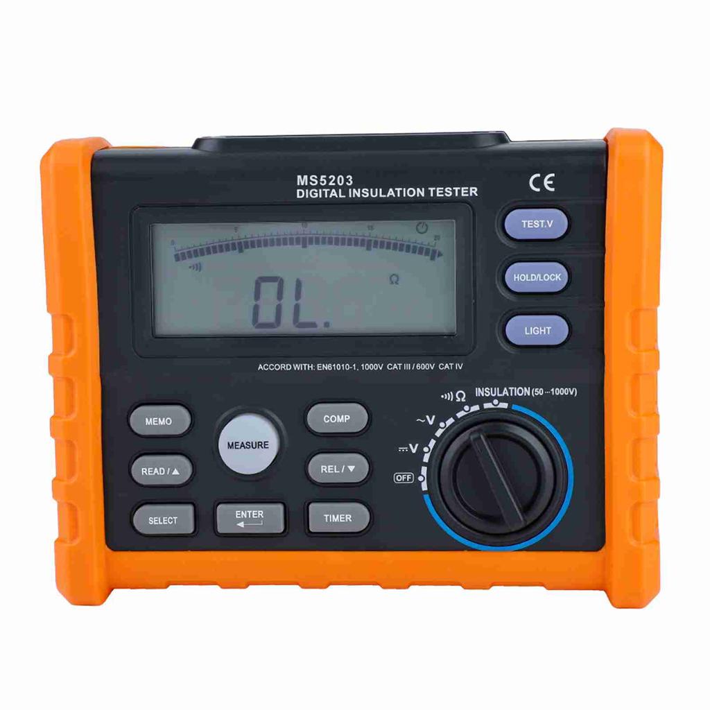 PEAKMETER MS5203 Digital and Analog Display 501000V Insulation Resistance Tester Meter