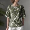 Women's Fashionable Casual Round Neck Printed Top Loose Top Printed Top Loose Top
