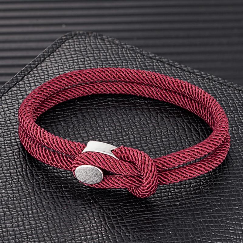 Vintage Men Women Easy Hook Bracelets Double Strand Nautical Survival Rope Paracord Bracelet Couple Minimalist Jewelry