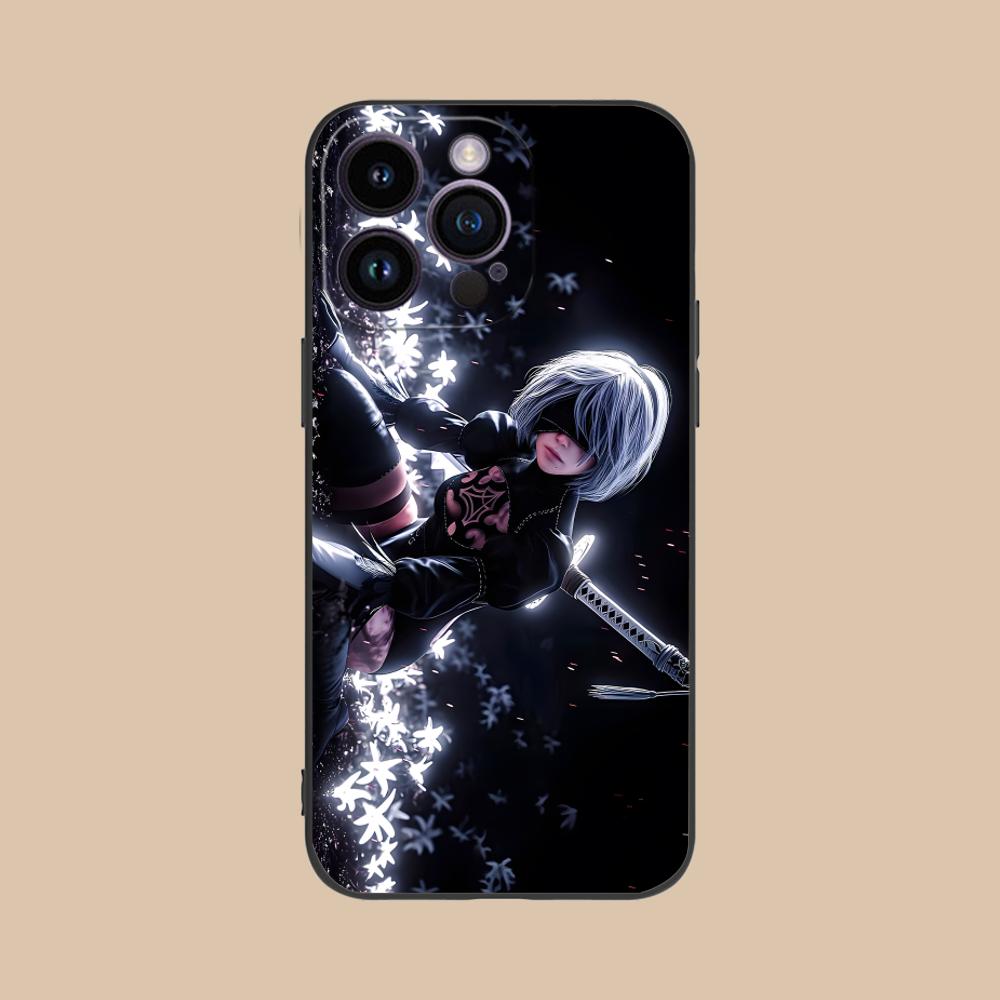 Nier 2B Automata Phone Case for iPhone 16 15 14 13 12 11 X XR XS 8 7 Pro Max Plus Mini Colour Printing Cover Cellphones Luxury