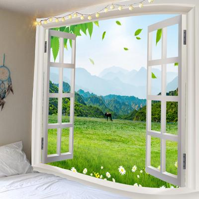 Forest Avenue The Window Printed Tapestry Decorative Mandala Tapestry Home Decor Big Hippie Landscape Wall Hanging