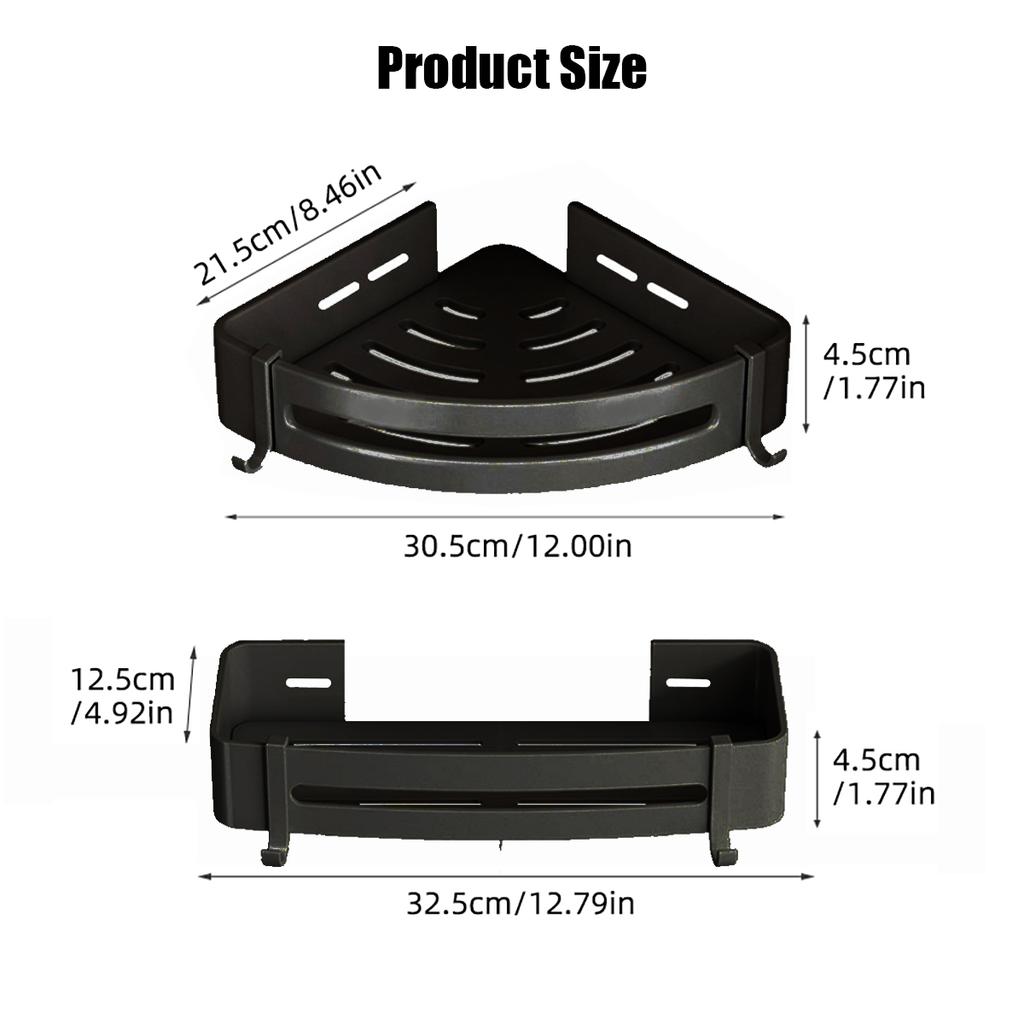 Badezimmerregal ohne Bohren, Wandmontage, Shampooflasche, Dusch-Eckregal, Toiletten-Aufbewahrungsregal, Aluminium, Badezimmer-/Küchenzubehör