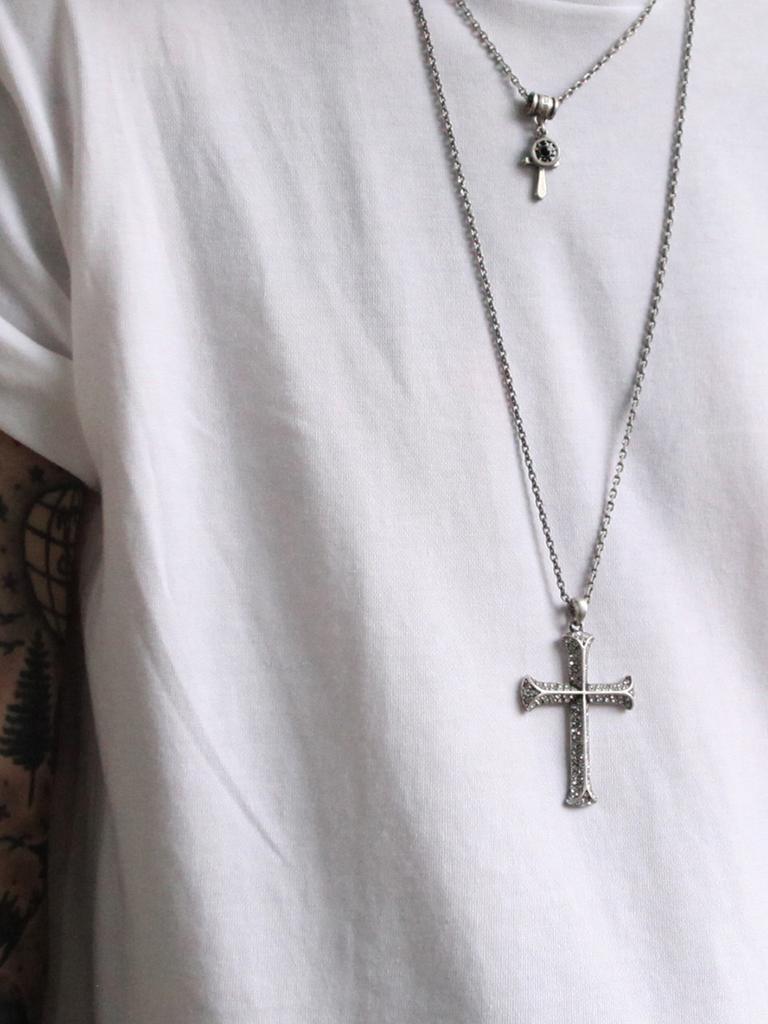Truepenny Tru-N407 Stone Cross Necklace