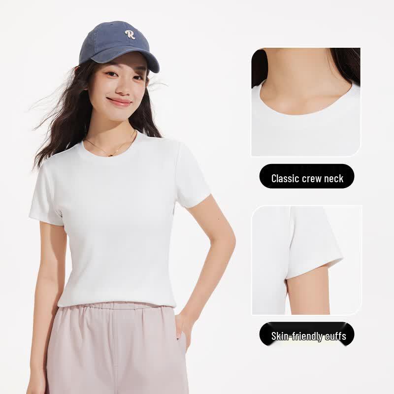 Hotwind Women's Basic Round Neck Short Sleeve T-Shirt