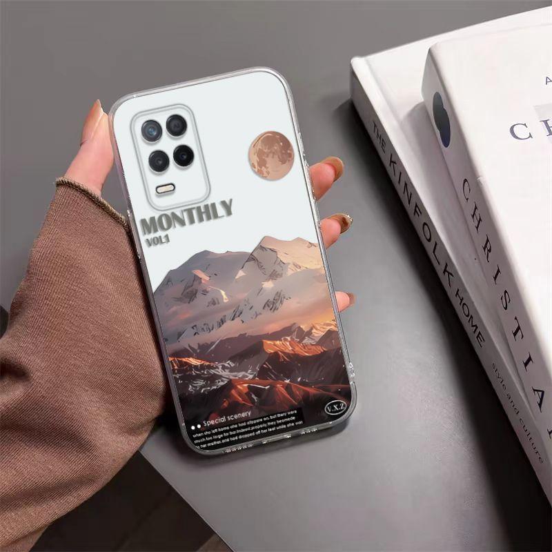 

Realme8Pro 5G Mobile Phone Case Niche Landscape Art Girlfriend Small Fresh Snow Mountain Retro Realme8Pro 5G [Single Shell]