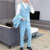 Korean Style Slim Fit Men's Three-Piece Business Suit for Teenagers