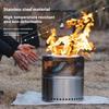 Portable Folding Outdoor Stainless Steel Wood Stove High Temperature Resistant Non-Deformable Camping Picnic BBQ Heating Stove