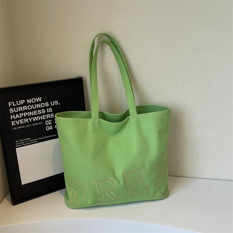 Women's bag new fashion shoulder shopping bag portable canvas bag tote bag