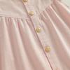 Citgeett Summer Infant Baby Girl Outfit Solid Flying Sleeve Romper Bow Headband Casual Clothes Set