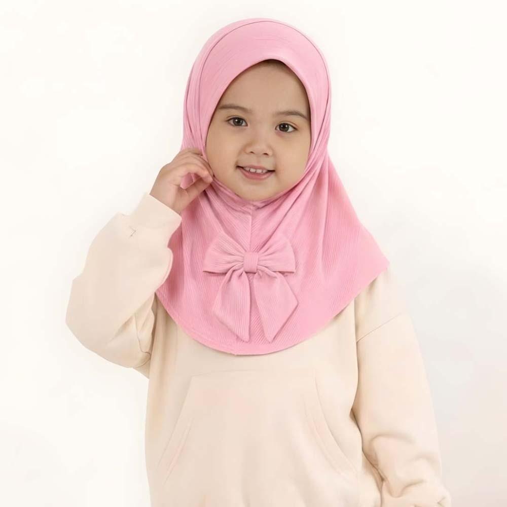Pre-Stitched Design Kids Instant Hijab Breathable Ethnic Style Turban Traveling Abroad Essentials