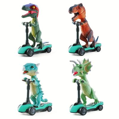 Trottinette à pédales dinosaure jouet mini voiture à rétrofriction vélo à impulsion au doigt jouet pour garçons 3 ans et plus coffret cadeau dinosaure pour enfants cadeau pour fête d'anniversaire d'enfants Noël