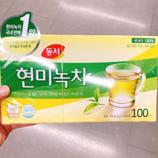 Dongsuh Brown Rice Green Tea 1.5g X 100 Tea Bags X 2 Packs