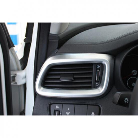 For Kia Sorento 2016- Silver Console Dashboard Side Air Vent Cover Trim 2pcs
