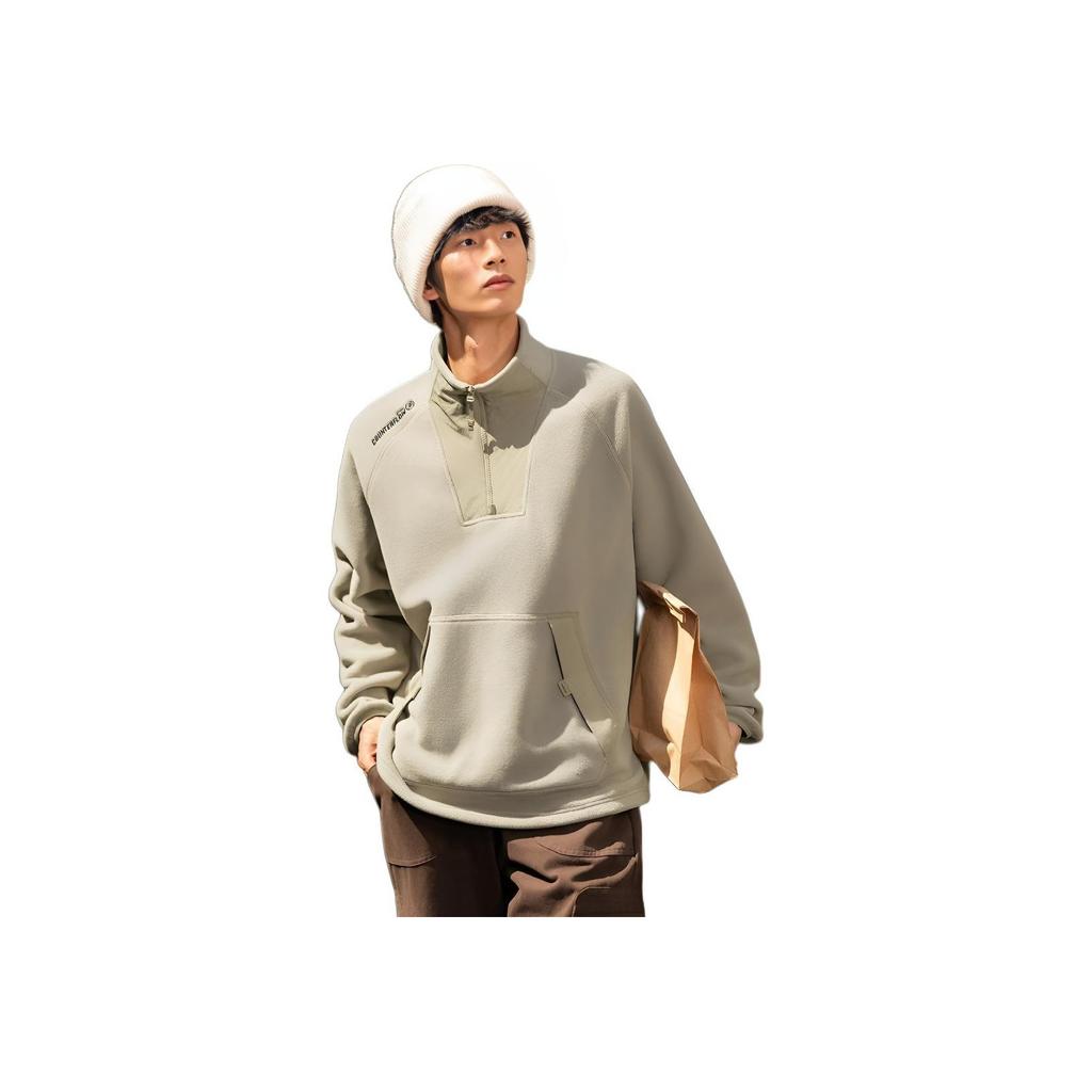 Li Ning Outdoor CF Fleece Warm Locker Pullover Letter Raglan Langarm Stehkragen Fleecejacke Herren Jacken AWDVE29-1