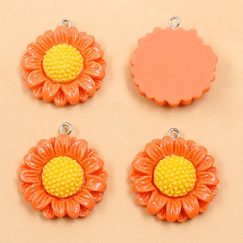 26x28mm Resin Daisy Sunflower Charms In 7 Colors - DIY Bag & Phone Accessories