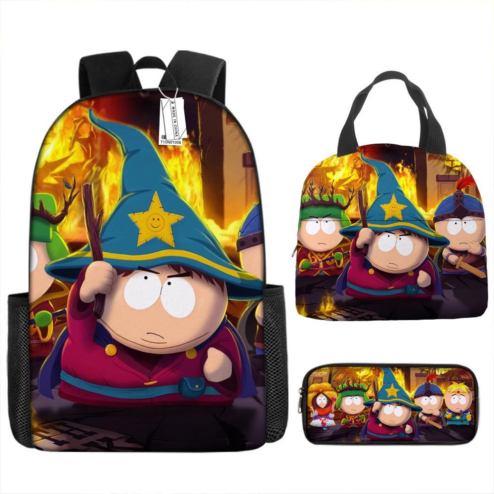 South Park Backpack Learning Stick Of Truth Sout Park Student School Bag Cartoon Lunch Bag Pencil Case