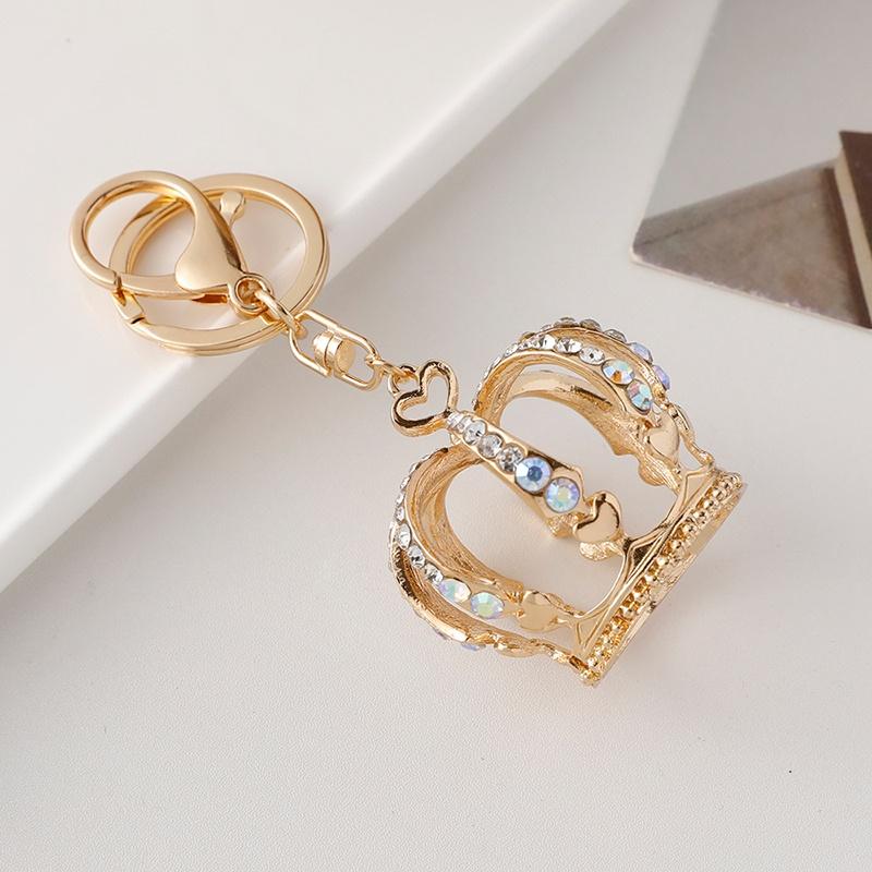 Crown Enamel Metal Bag Pendant Key Holder Keyring Keychain For Car Jewelry Gift
