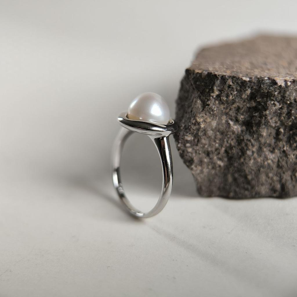 Silberring mit Naturperle, Artikelgewicht 4,56 g (2187233)