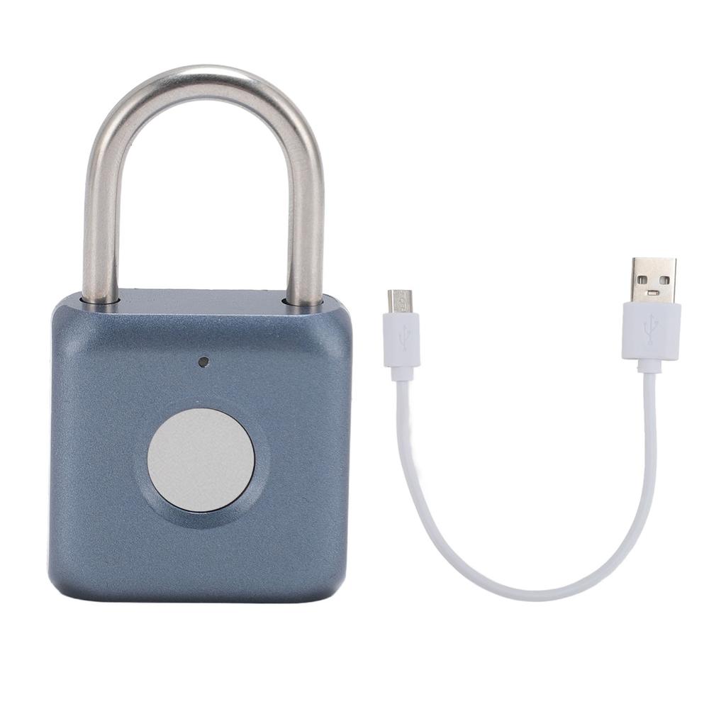Fingeravtryckshänglås USB Uppladdningsbart Vattentätt Smart Hänglås med Nyckellös Biometri för Gym Sport