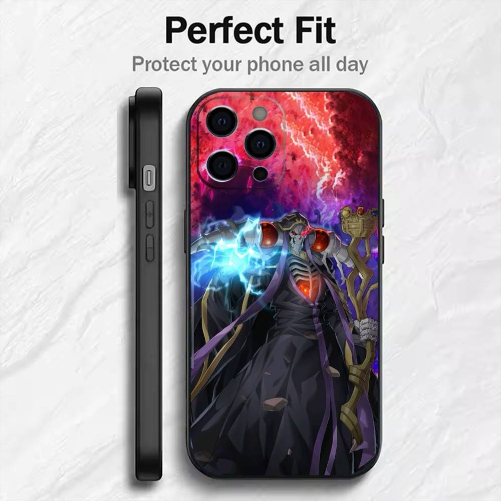 

Anime O-Overlord Phone Case For iPhone17,16,15,14,13,12 Plus,Max Soft Silicone Black Cover iPhone16promax