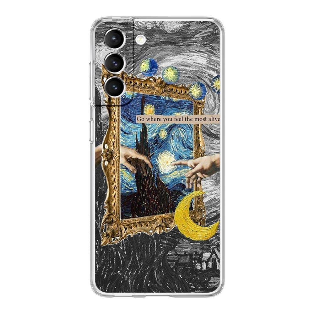 Starry Sky Van Gogh Art Phone Case For Samsung Galaxy S24 S23 S22 S20 Ultra S21 FE 5G S10 S9 Plus S10E S8 Silicone Clear Cover