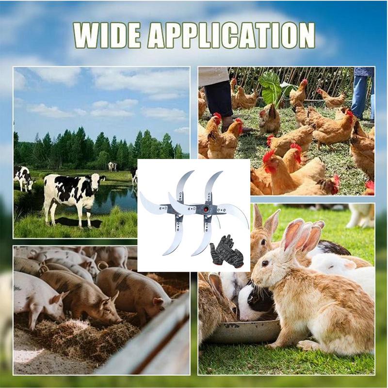 Household Farming Grass Shredder Knife Blades Manual Chaff Cutter Blades Home Adjustable Thickness Blades Replacement Supplies