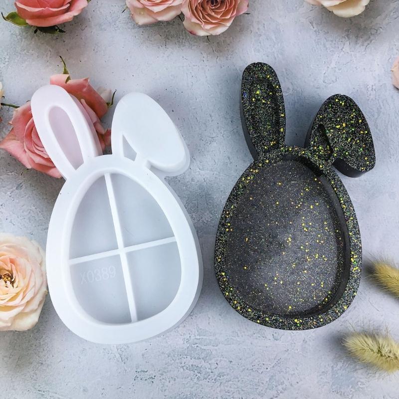 Creative Silicone Tray Molding Rabbits Ear Easy Demolding Moulds Silicone Crafting Molds Suitable for Home Projects