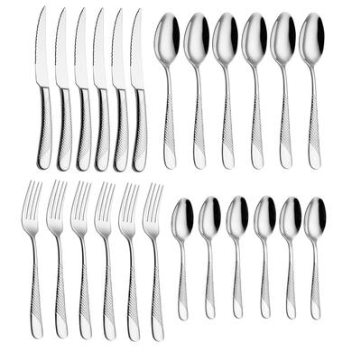Mirror Finish Silver Plated Stainless Steel Flatware Set Copper Silverware Set Rose Gold Spoon Color Cutlery Set
