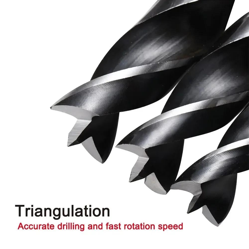 8pc 3-10mm Three-Pointed Woodworking Drill Bit Set - DC Twist Branch Drilling Bits with Plastic Storage Box for Electric Drill