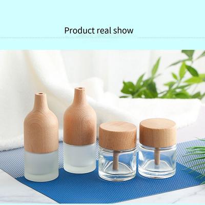 Aromatherapy Bottle Perfume Bottles Reed Diffuser Vase Essential Oil Solid Wood Empty Jar Glass