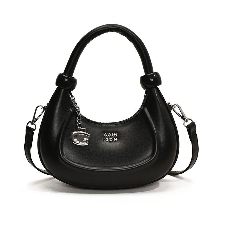 Trendy new product fashion personalized texture niche hand carry crescent bag Korean version casual versatile commuter solid color messenger bag