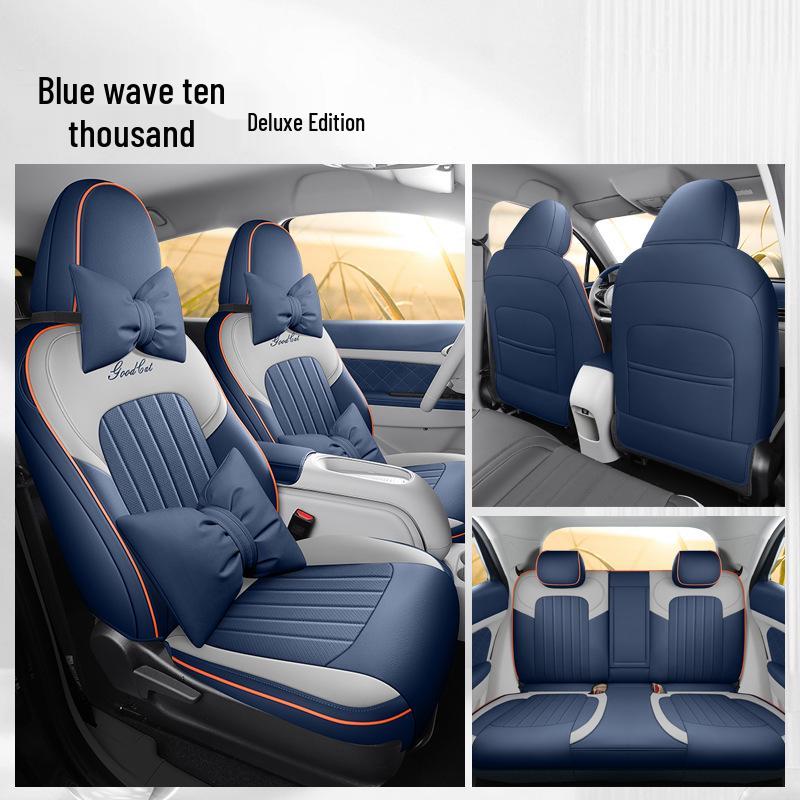 ORA Good Cat GT Universal Leather Car Seat Cover - Cartoon Design, Four Seasons, Full Surround