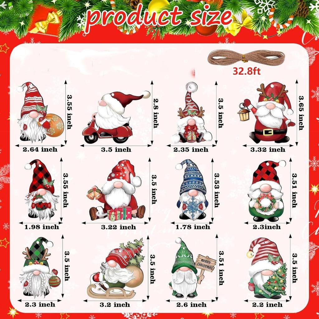 16Pcs Christmas Decorations, Gingerbread House Ornaments, Festive Tree Hanging Decor for Holiday Party, Classroom and Office, Family Activity