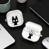 Clear Earphone Cases Cover With Hook Case For Samsung Galaxy Buds 3Pro 2 4Pro 2Pro 4 Pro 3 FE Live Cute Cartoon Cat