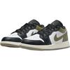 New Jordan Air Jordan 1 Anti Slip Wear Resistant Low Top Children's Basketball Shoes Black Green Teenagers 553560-092