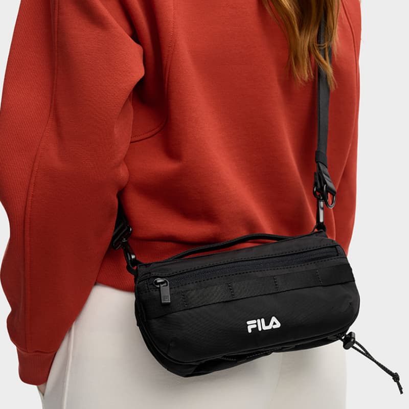 New FILA ORIGINALE Fabric One Shoulder Handbag Unisex Jet Black F13U549131FBK