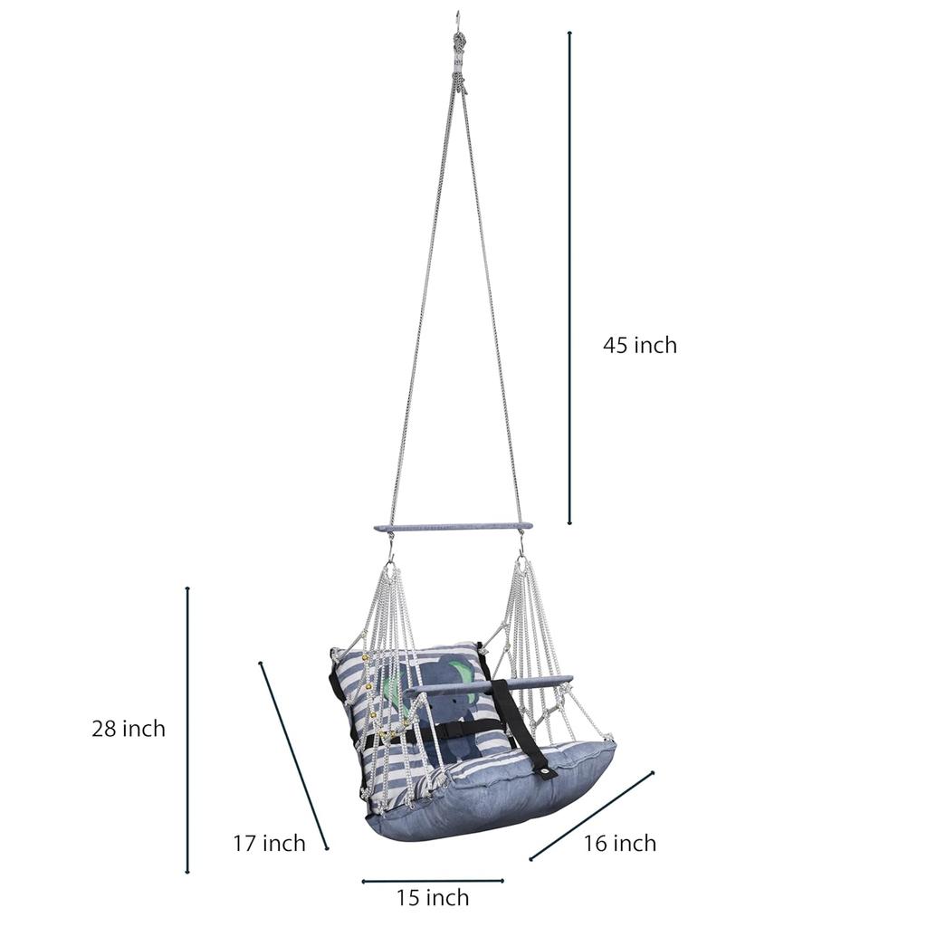 Bavlněná dětská houpačka pro děti Skládací a pratelná 1 až 5 let Dárek pro novorozeně Měkká houpačka s bezpečnostním pásem Snadno přenosná Bezpečnostní zámek