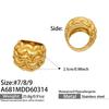 Vintage Hollow Stainless Steel Rings for Women Gold Plated Interwoven Textured Chunky Ring Statement Bold Keeper Rings