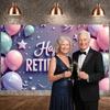 Retirement Background 3D Text Design Retirement Party Banner Retirement Backdrop Balloon Design