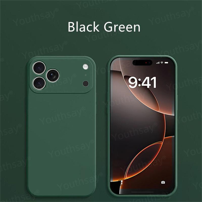 Luxury Case For iPhone 17 Pro Cover iPhone 17 16 15 Pro Max Funda Coque Liquid Silicone Camera Protector Soft TPU Phone Bumper