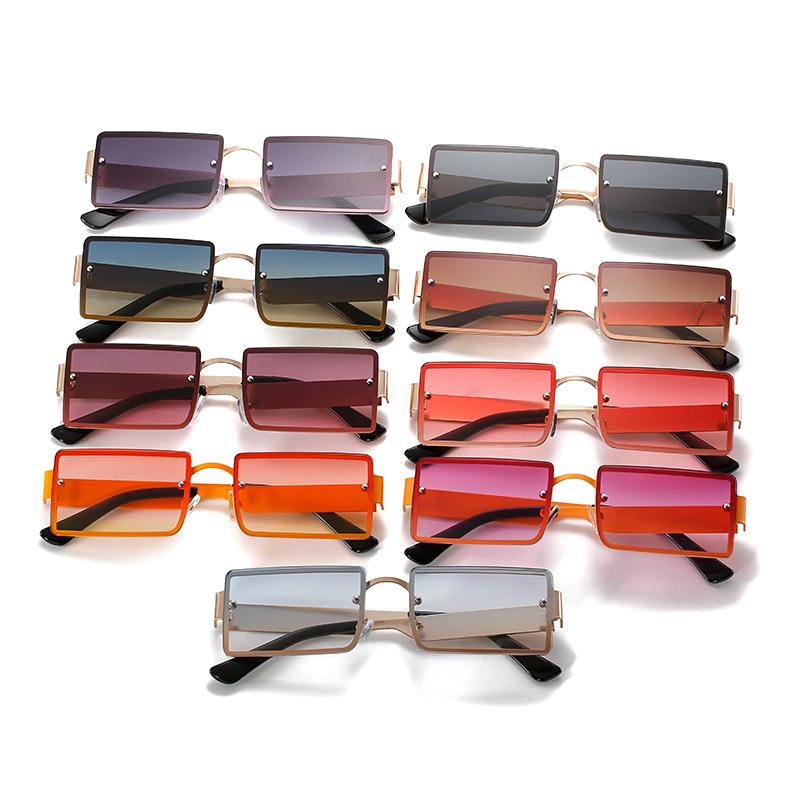 Fashion Rectangle Sunglasses Women Men Gradient Shades Sun Glasses Metal Frame Classic Brand Designer Eyeglasses Uv400