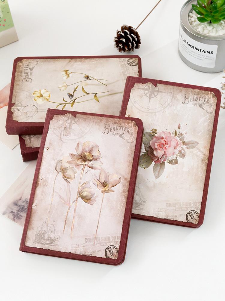 Retro Fashion Hardcover Color Inner Page Dream Falling Color Page Hard Notepad Diary Diary Notebook